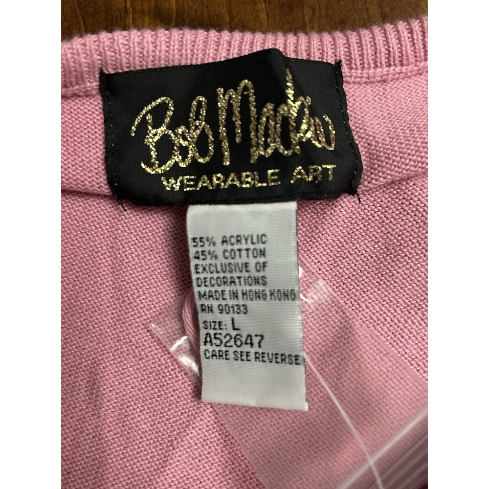 Bob Mackie Wearable Art NWT Embellished Pink Top Sz L - Picture 9 of 9